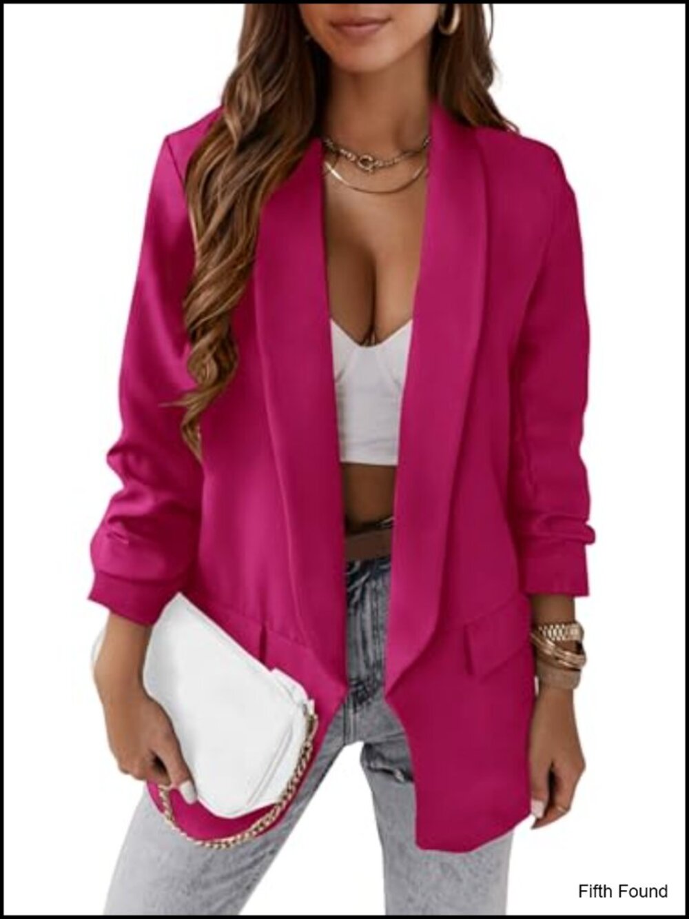 Women's Open Front Blazer Long Sleeve Business Casual Jacket